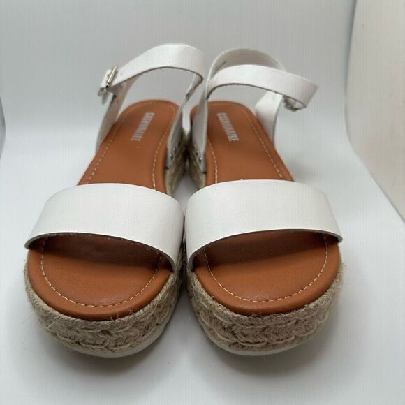 CUSHIONAIRE Women's Espadrille Platform Wedge Sandal 9 WHITE - Picture 2 of 7